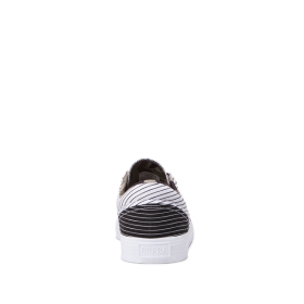 Supra Mens COBALT Black/White Stripe/white Low Top Shoes | CA-81480